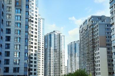 Beautiful view of modern buildings on sunny day