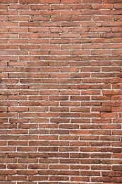 Texture of old red brick wall as background