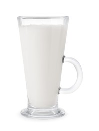 Glass of fresh milk isolated on white