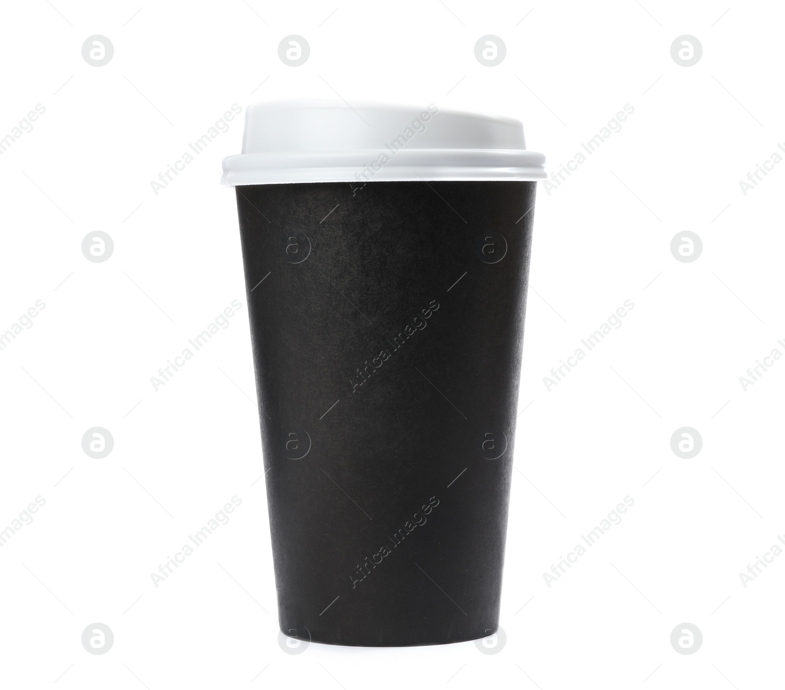 Photo of Takeaway paper coffee cup isolated on white