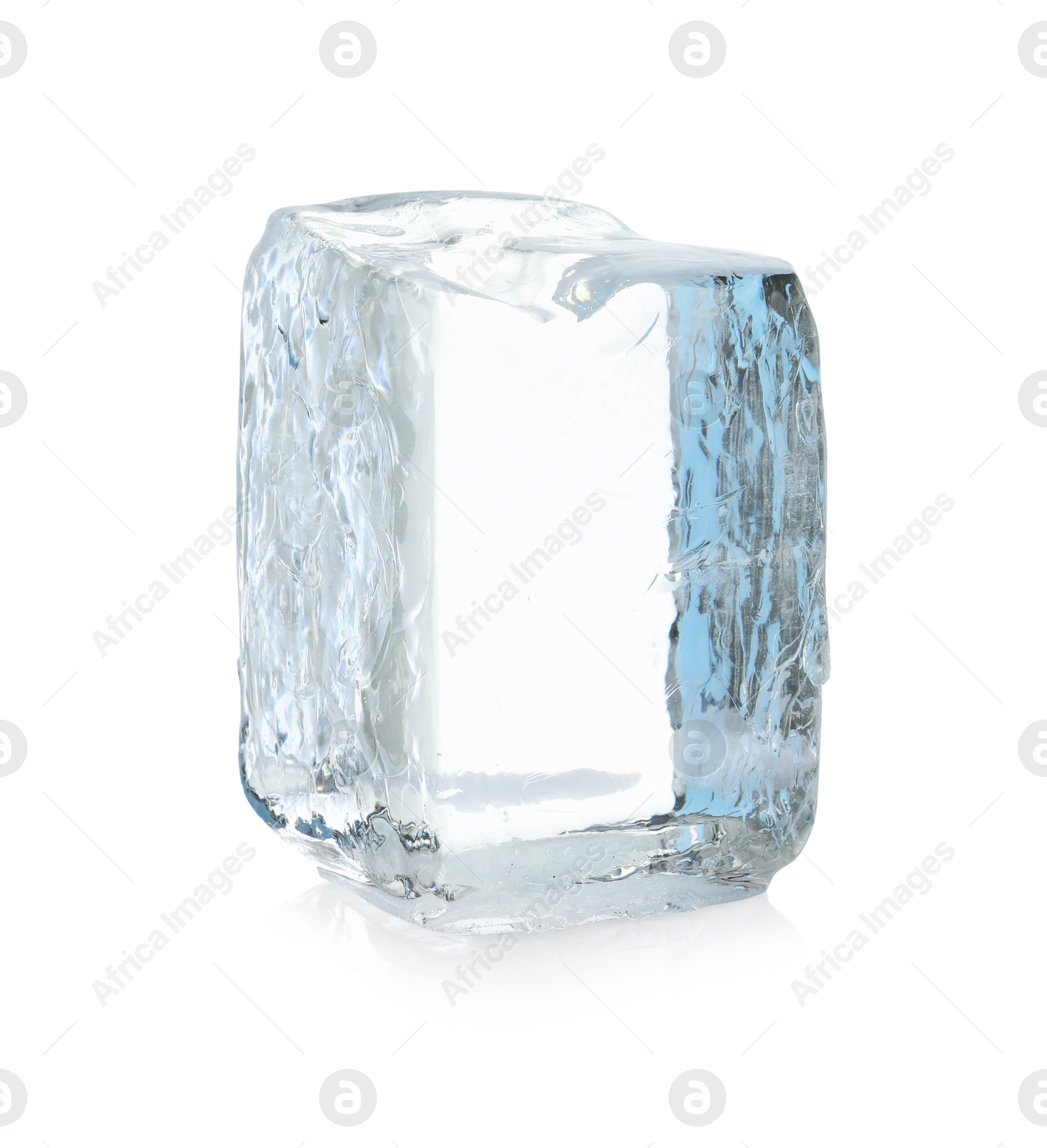 Photo of One block of clear ice isolated on white