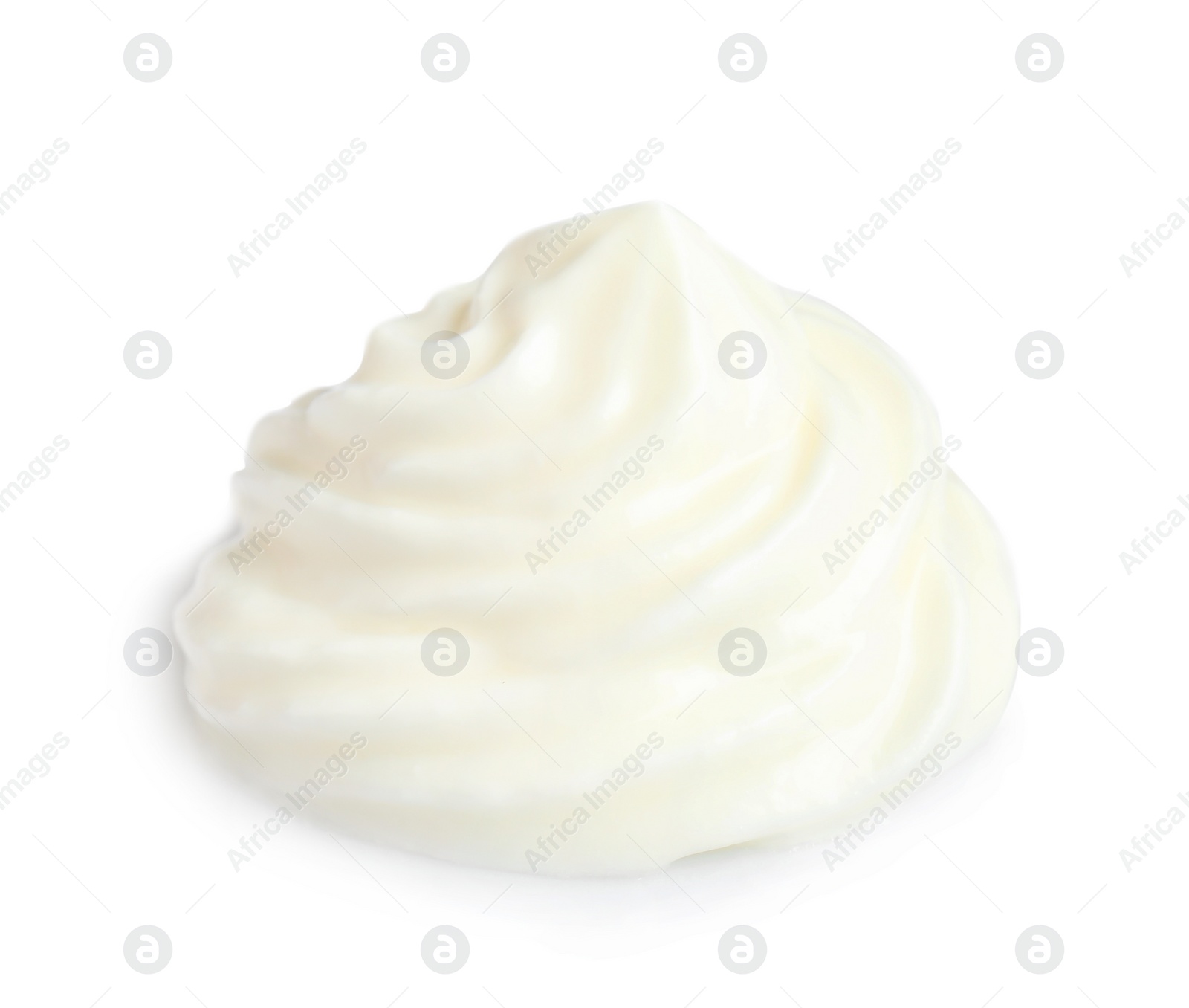 Photo of Delicious sour cream on white background. Dairy product