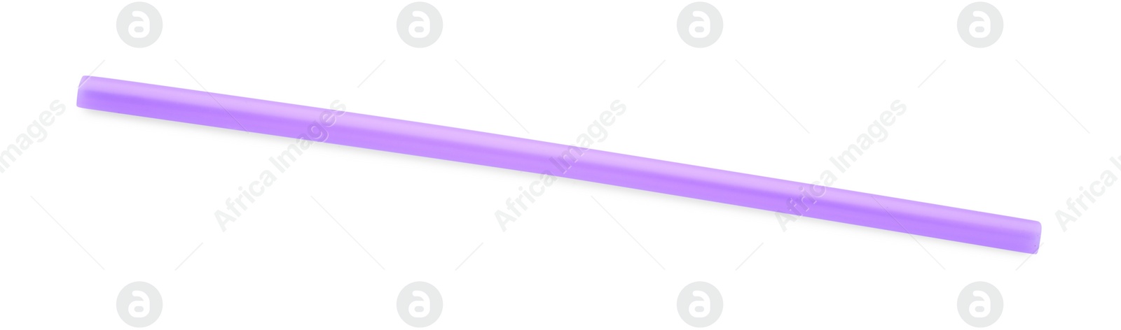 Photo of Violet plastic cocktail tube isolated on white