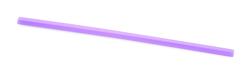 Photo of Violet plastic cocktail tube isolated on white