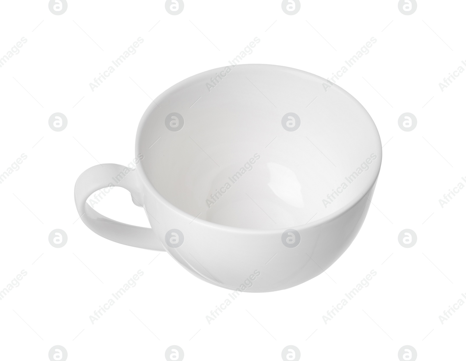 Photo of Ceramic cup isolated on white. Cooking utensil