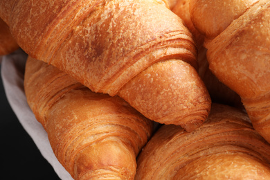 Photo of Closeup viewtasty fresh crispy croissants