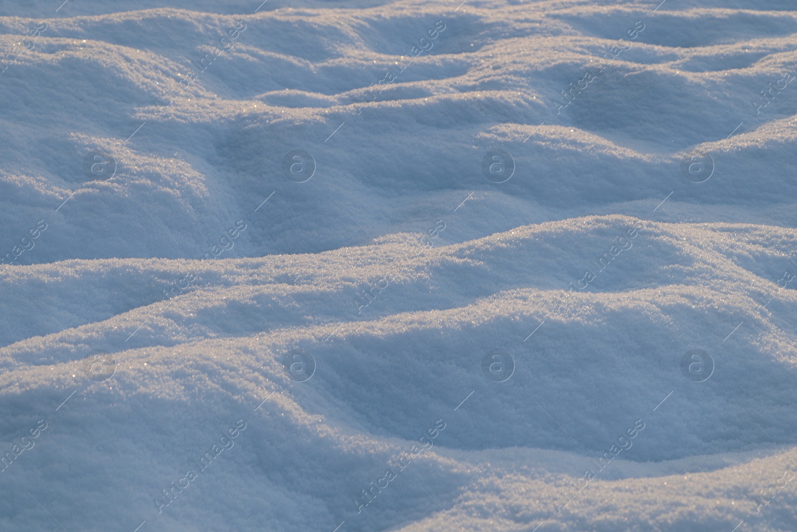 Photo of Beautiful snow as background, closeup view. Winter weather