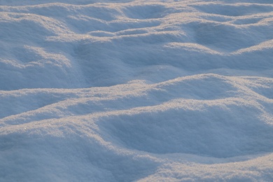 Beautiful snow as background, closeup view. Winter weather