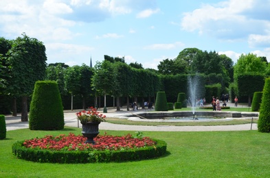 VIENNA, AUSTRIA - JUNE 19, 2018: Picturesque view of Schonbrunn Palace park