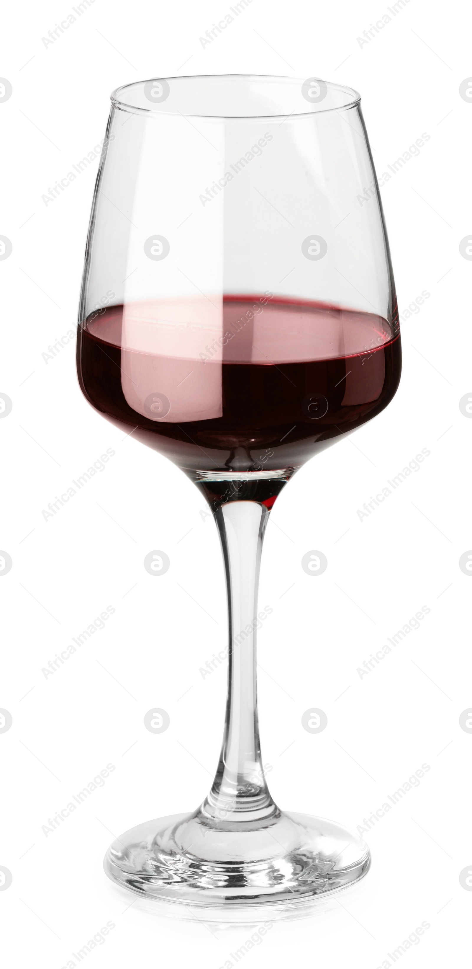 Photo of Red wine in glass isolated on white