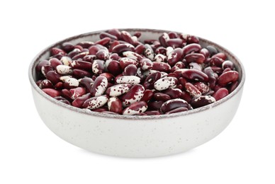 Bowl with dry kidney beans isolated on white