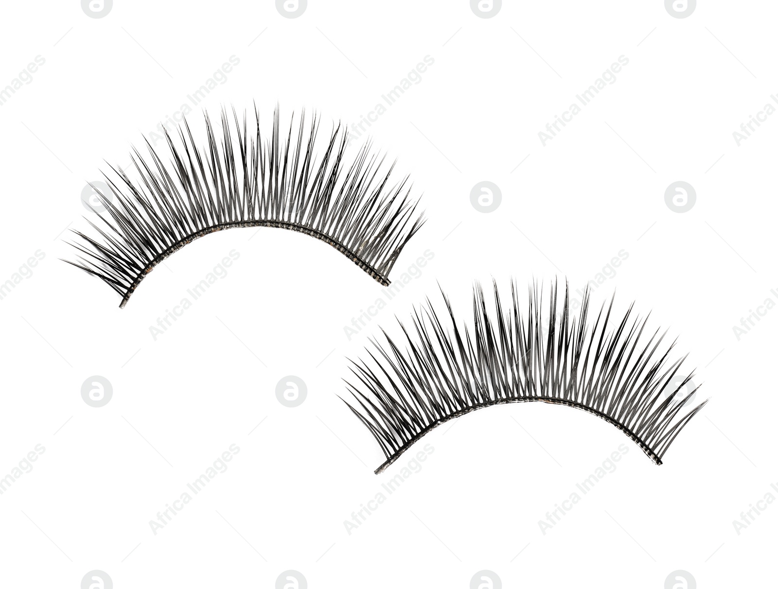 Photo of False eyelashes on white background