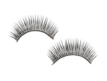 Photo of False eyelashes on white background