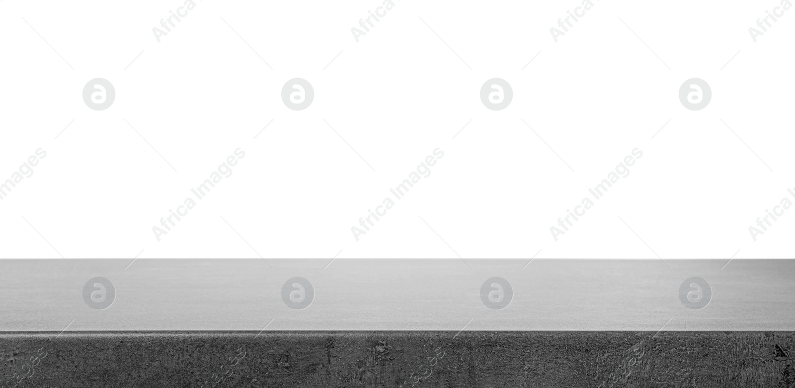 Photo of Empty grey stone surface isolated on white. Mockup for design