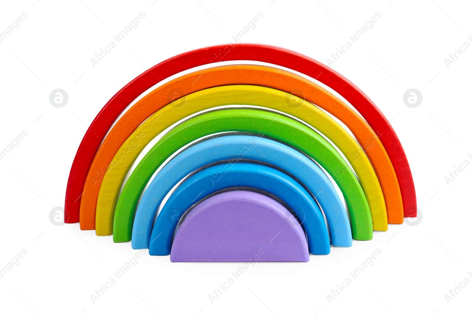 Photo of One colorful rainbow isolated on white. Children's toy