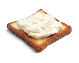 Photo of Piece of fresh toast bread with butter isolated on white