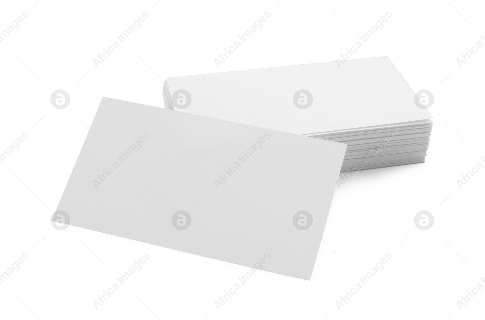 Photo of Blank business cards isolated on white. Mockup for design