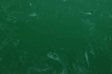 Photo of Dirty green chalkboard as background. School equipment