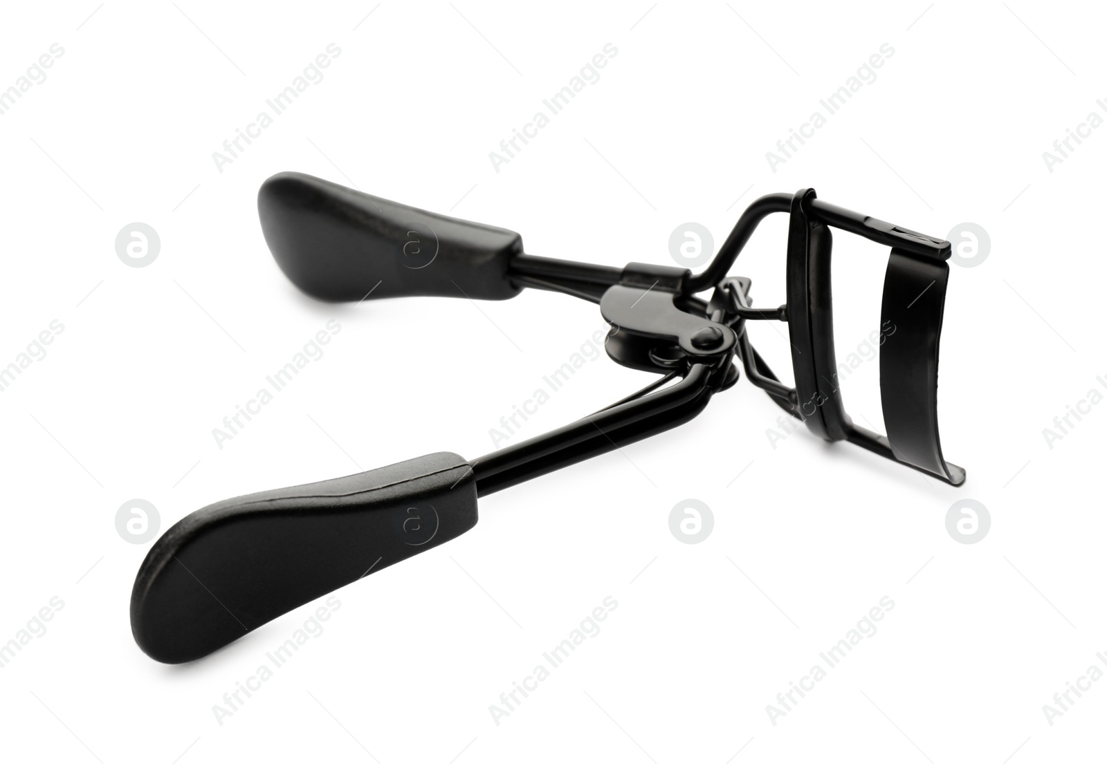 Photo of Eyelash curler isolated on white. Makeup tool