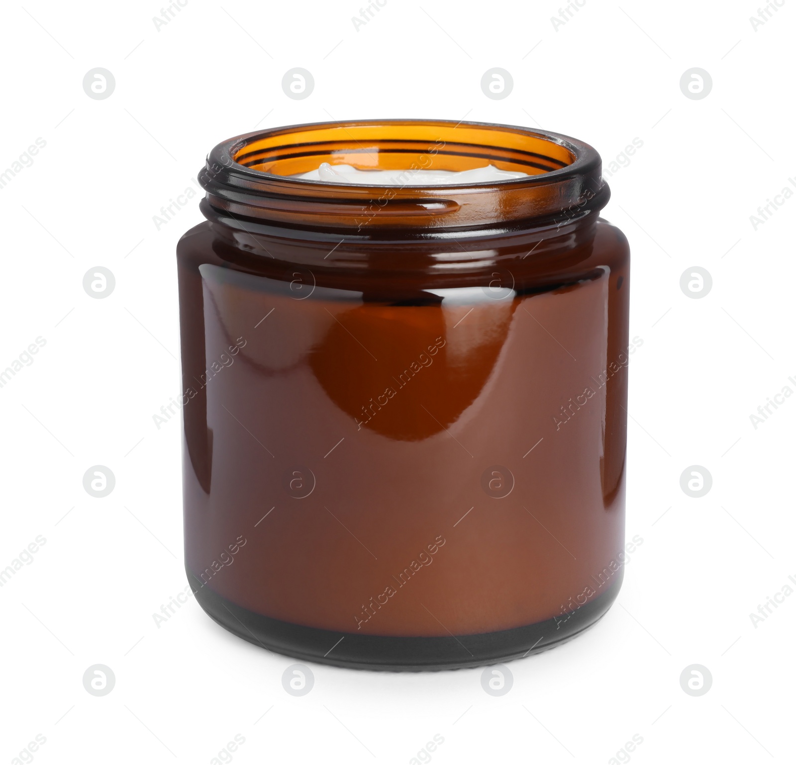 Photo of Jar of face cream isolated on white