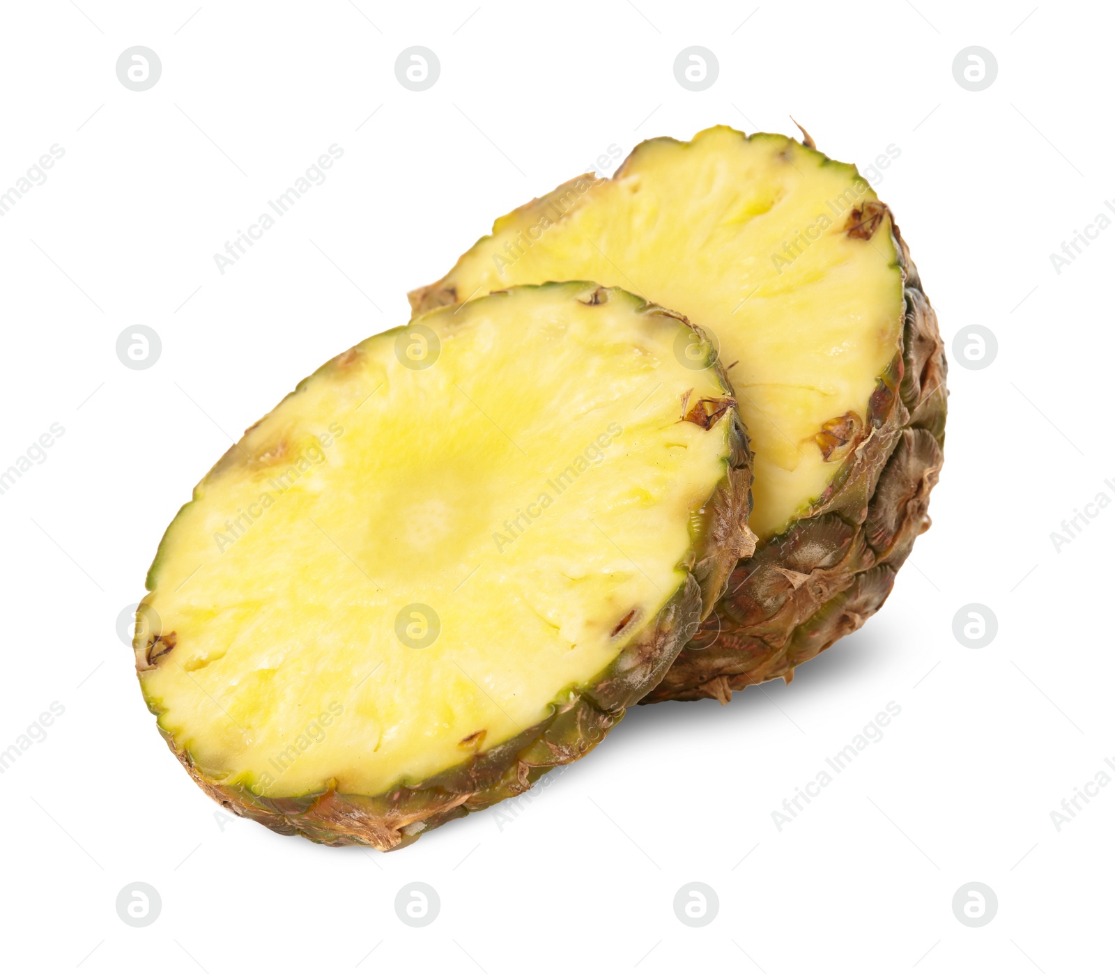 Photo of Slices of fresh pineapple isolated on white