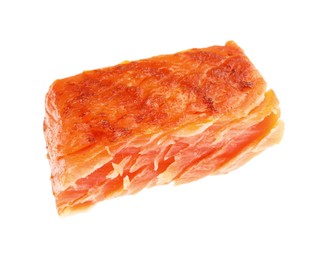 Photo of Piece of tasty grilled salmon isolated on white