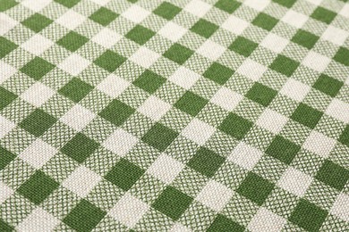 Photo of Texture of checkered fabric as background, closeup