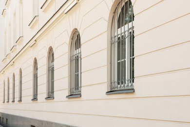 Modern building with windows on sunny day