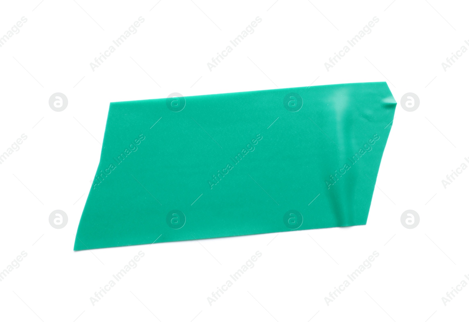 Photo of Piece of turquoise insulating tape isolated on white, top view