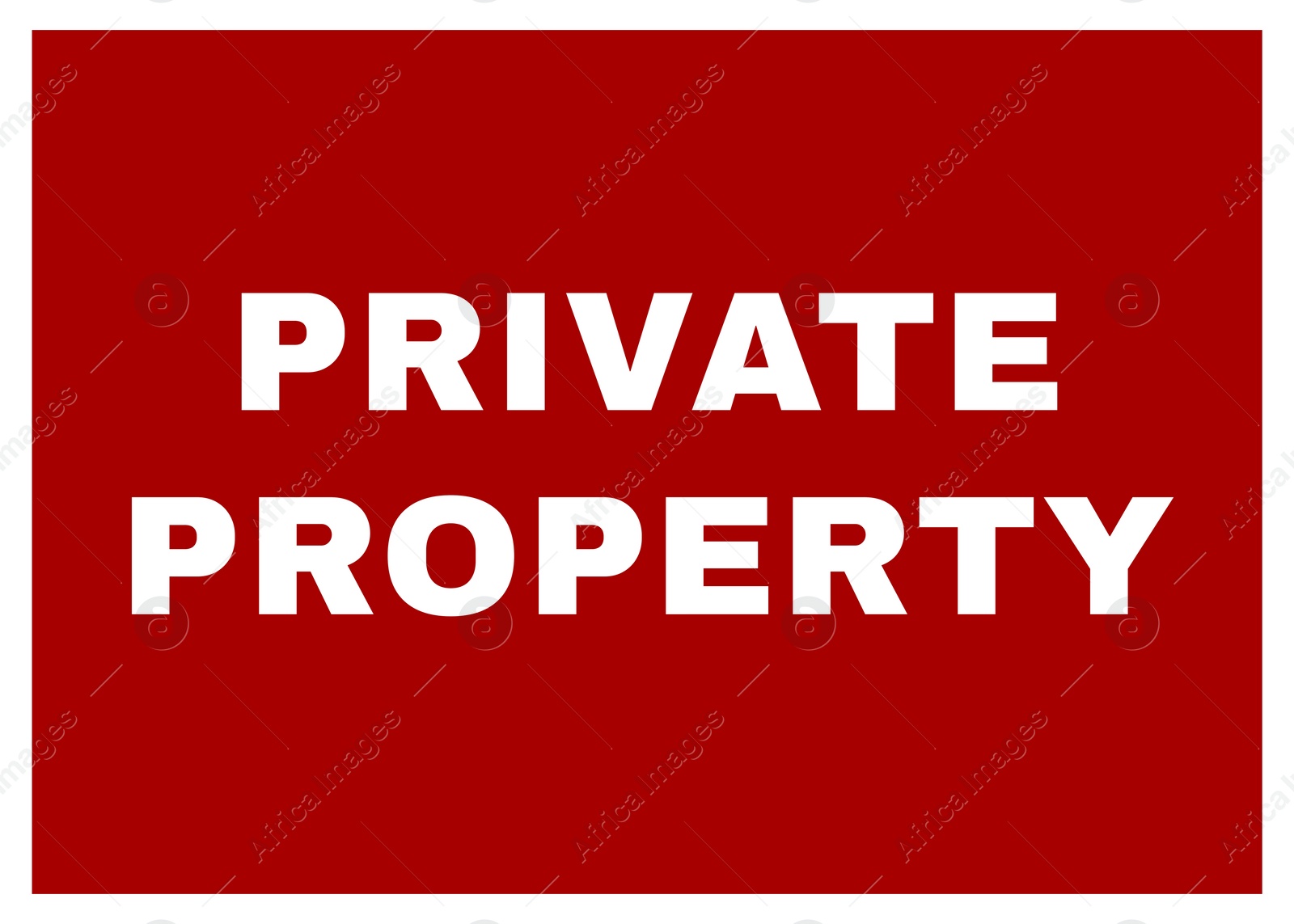 Illustration of Red and white sign with text Private Property