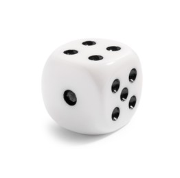 One dice isolated on white. Game cube