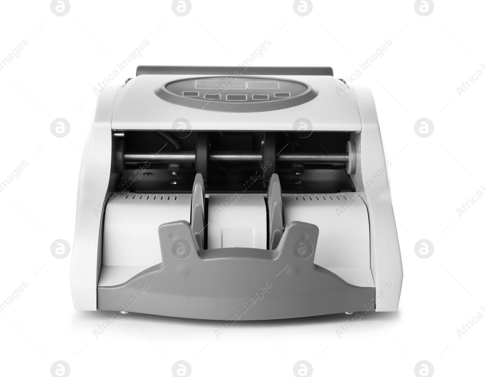 Photo of Empty money counting machine on white background