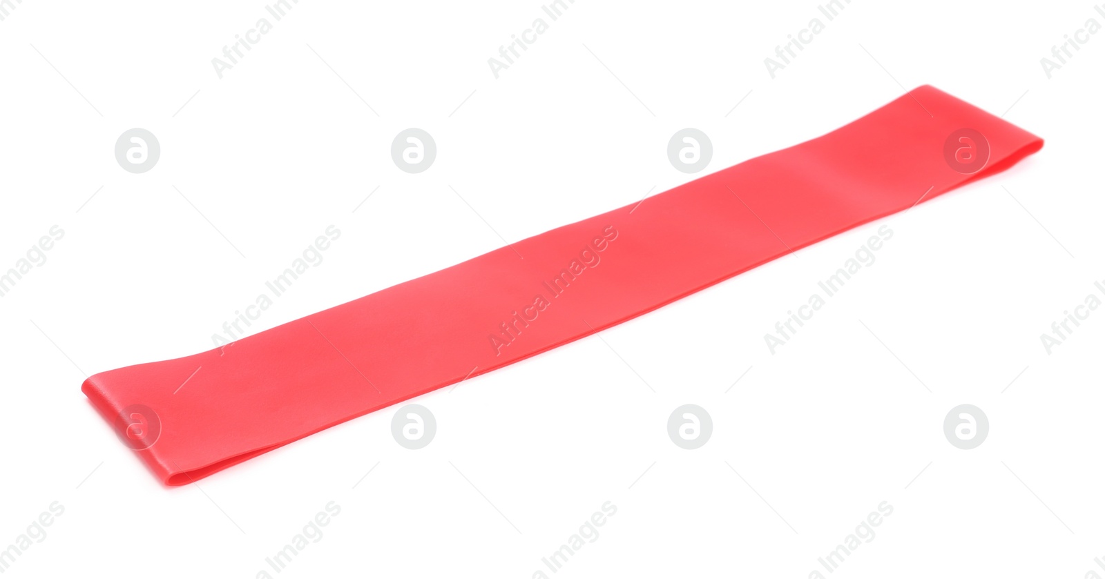 Photo of Red fitness elastic band isolated on white