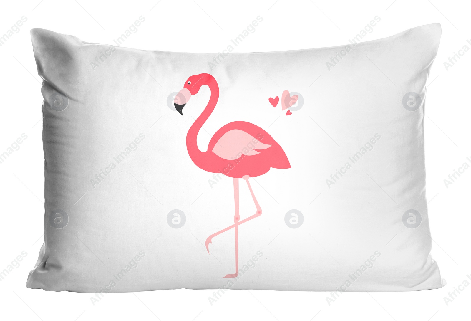 Image of Soft pillow with cute pint isolated on white