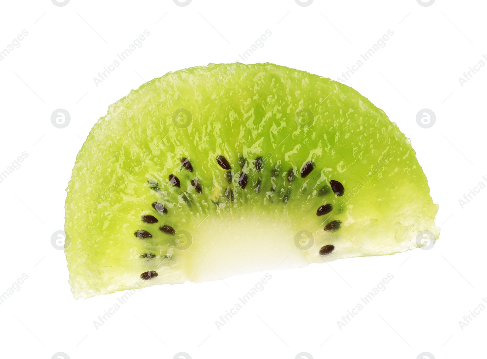 Photo of Cut fresh juicy kiwi on white background