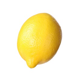 Photo of Citrus fruit. One fresh ripe lemon isolated on white
