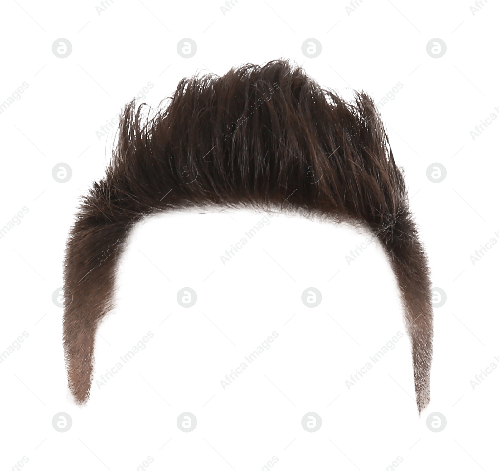 Image of Stylish male hairstyle with brown hair isolated on white