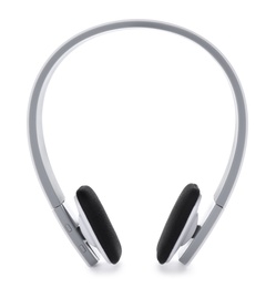 Photo of Stylish modern wireless headphones isolated on white