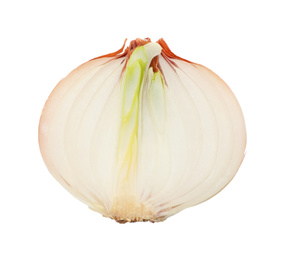 Photo of Half of fresh onion isolated on white