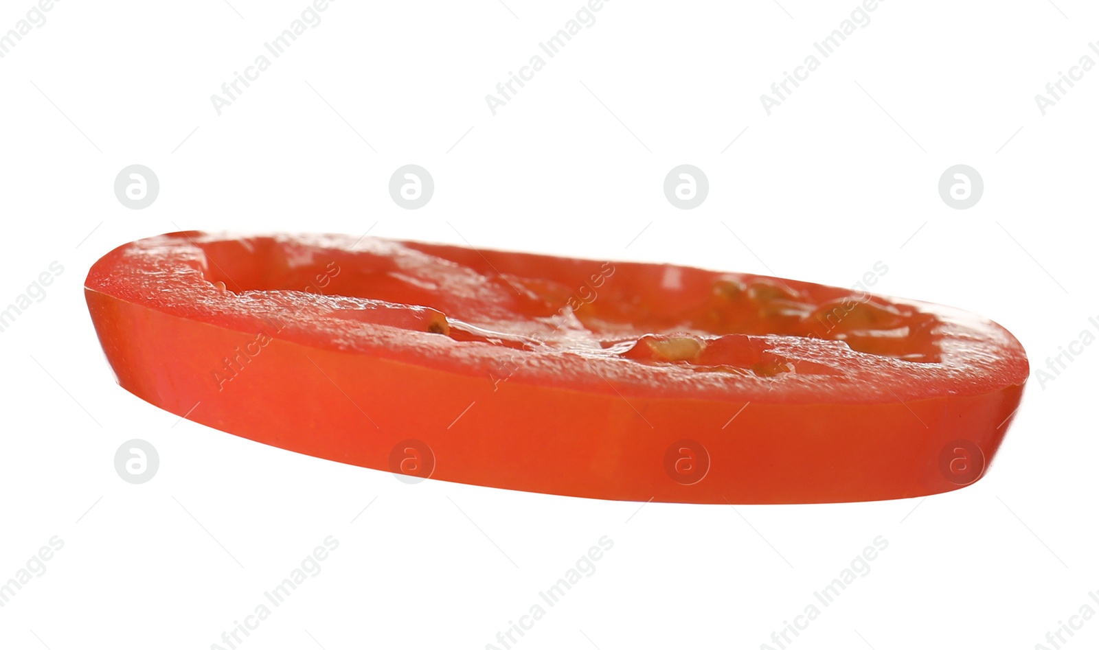 Photo of Slice of tomato for burger isolated on white