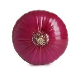 Fresh red onion bulb isolated on white