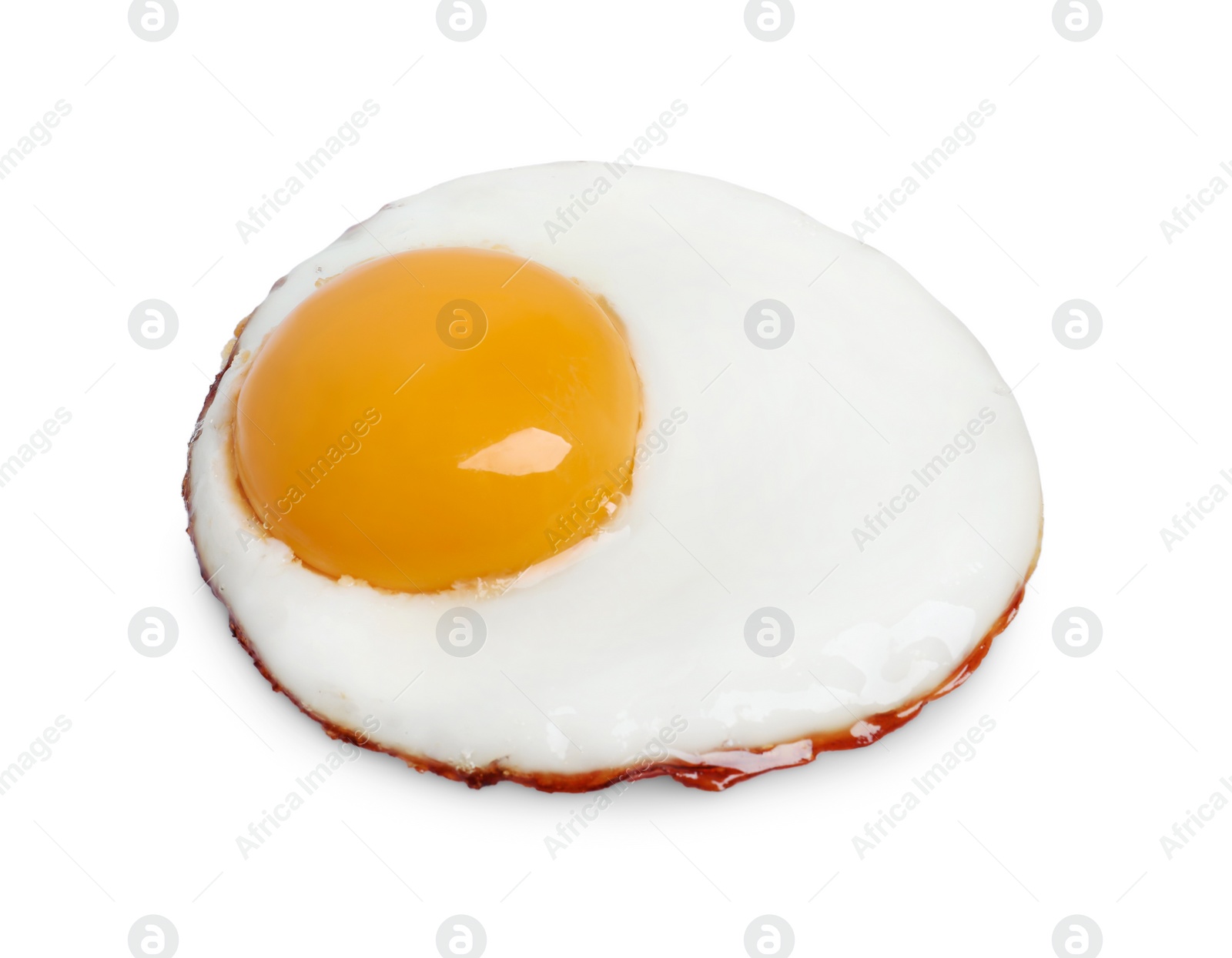 Photo of Delicious fried egg with yolk isolated on white