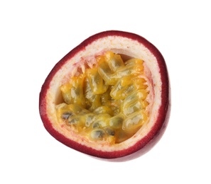 Photo of Slice of passion fruit on white background