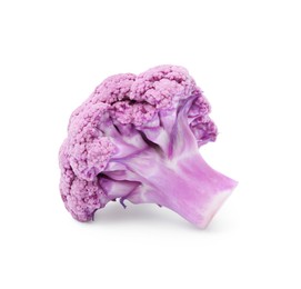 Cut purple cauliflower on white background. Healthy food