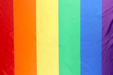 Photo of Rainbow LGBT flag as background, top view