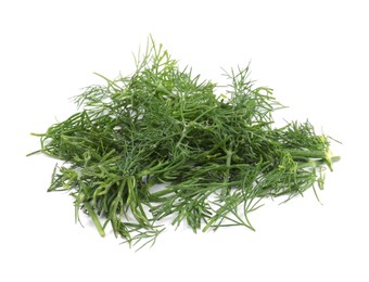 Pile of fresh green dill isolated on white