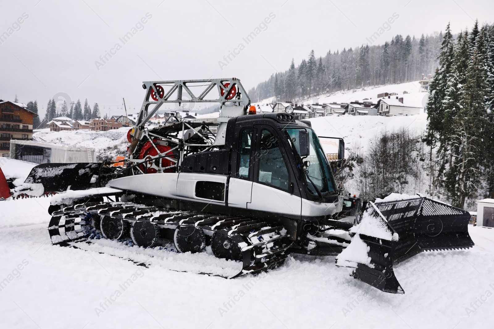 Photo of New modern snow plow at mountain resort