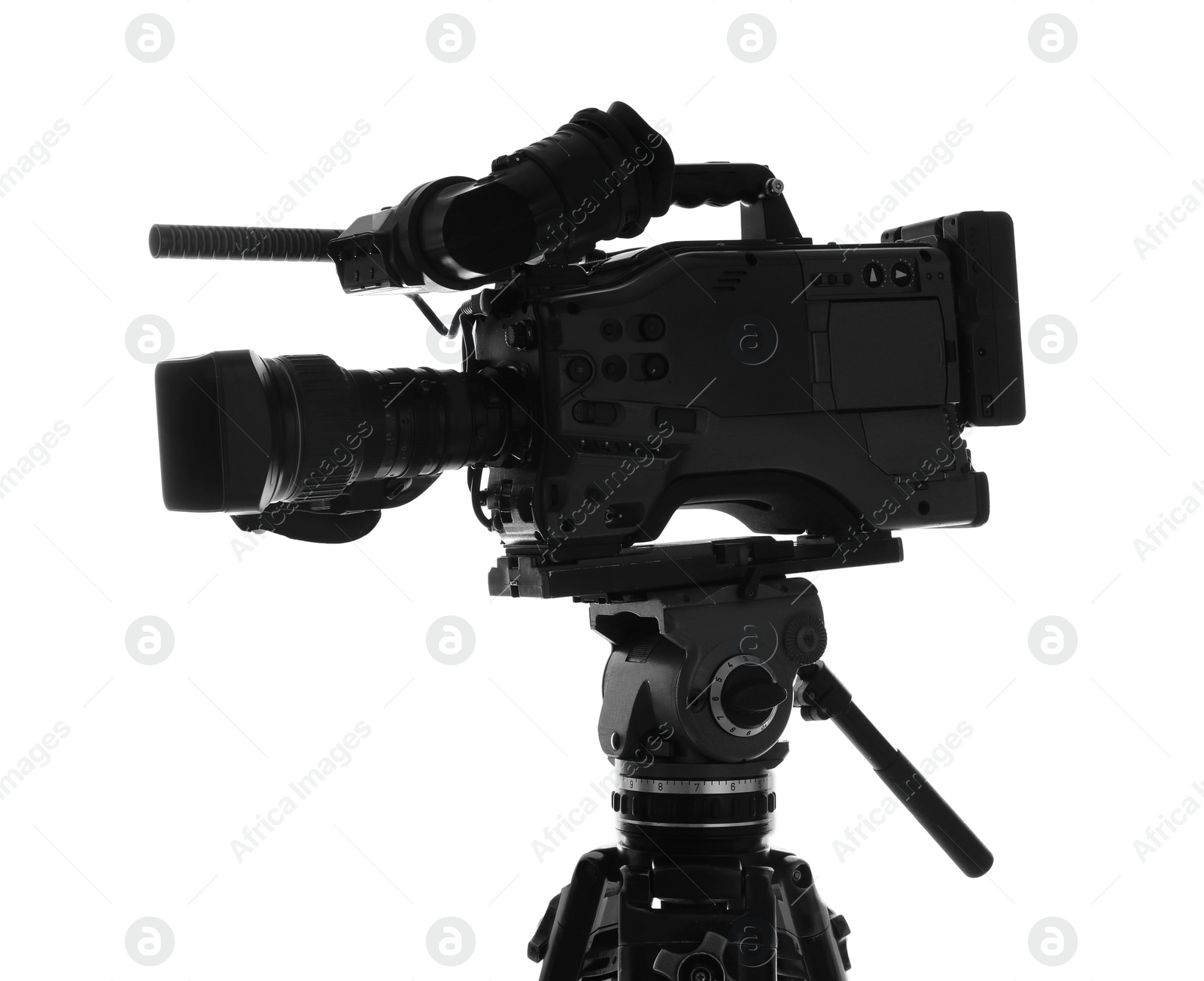 Photo of Modern professional video camera isolated on white
