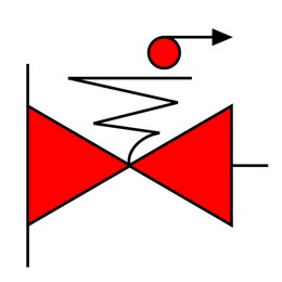 International Maritime Organization (IMO) sign, illustration. Remote controlled fuel/ lubricating oil valves