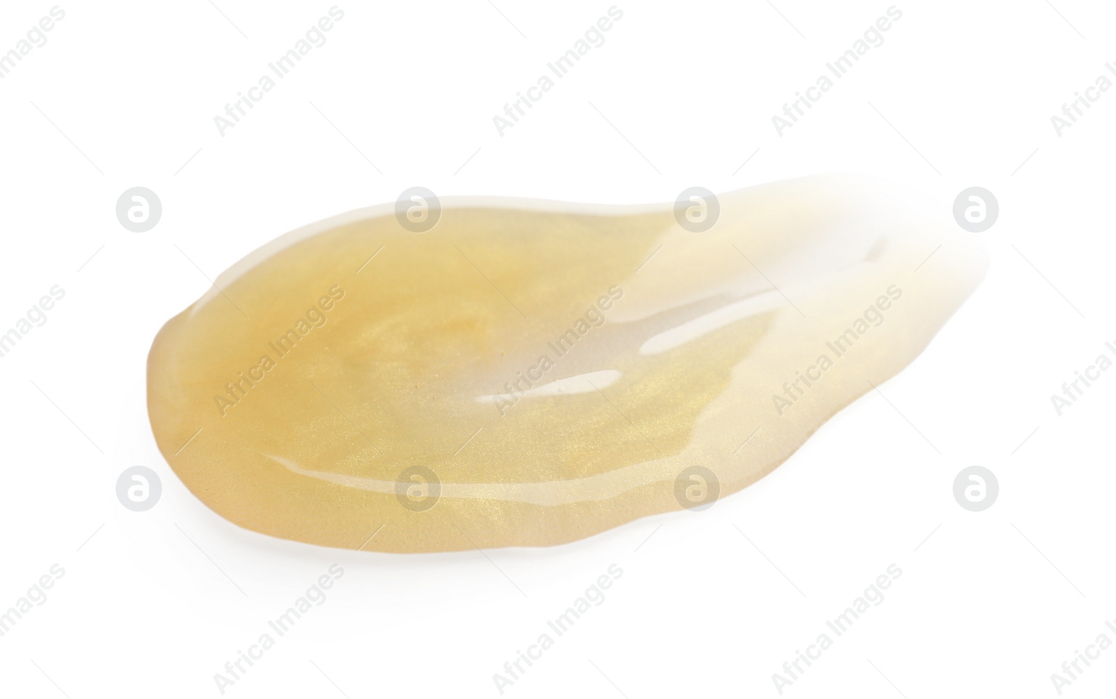 Photo of Sample of cosmetic gel isolated on white, top view